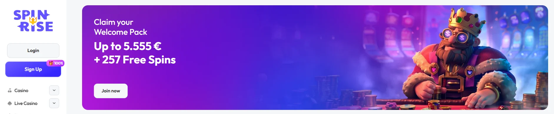 Spinrise Casino Sign Up Bonus